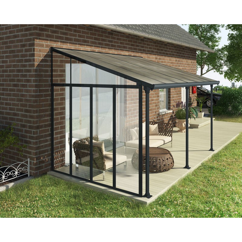 Canopia 3 m Paroi latérale pour pergola Gris