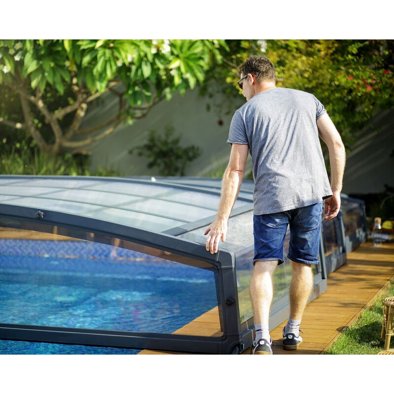 Canopia Majorca Abri de piscine télescopique en polycarbonate et aluminium 6x4 m Canopia Majorca Abri de piscine télescopique en polycarbonate et aluminium 6x4 m