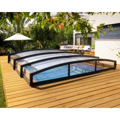Canopia Majorca Abri de piscine télescopique en polycarbonate et aluminium 8x4 m