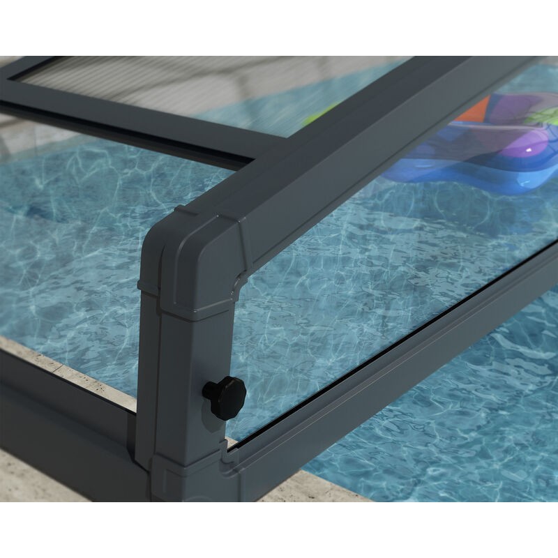 Canopia Majorca Abri de piscine télescopique en polycarbonate et aluminium 8x4 m
