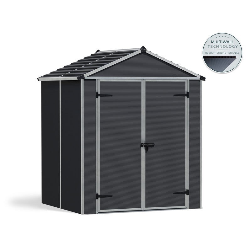 Canopia Rubicon Abri de jardin en polycarbonate ultra résistant 154x185x217 cm Gris foncé Canopia Rubicon Abri de jardin en polycarbonate ultra résistant 154x185x217 cm Gris foncé