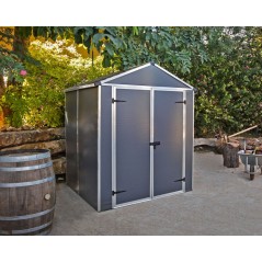 Canopia Rubicon Abri de jardin en polycarbonate ultra résistant 154x185x217 cm Gris foncé