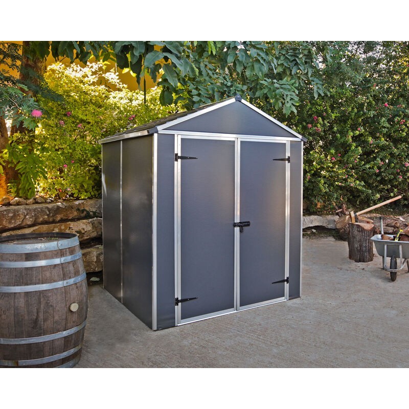 Canopia Rubicon Heavy-Duty Polycarbonate Garden Shed 154x185x217 cm Dark Grey Canopia Rubicon Heavy-Duty Polycarbonate Garden Shed 154x185x217 cm Dark Grey