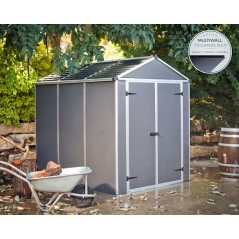Canopia Rubicon Abri de jardin en polycarbonate ultra résistant 229x185x217 cm Gris foncé
