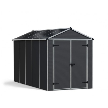 Canopia Abri de Jardin Rubicon en Polycarbonate Ultra Résistant 378X185X217 cm Gris Foncé