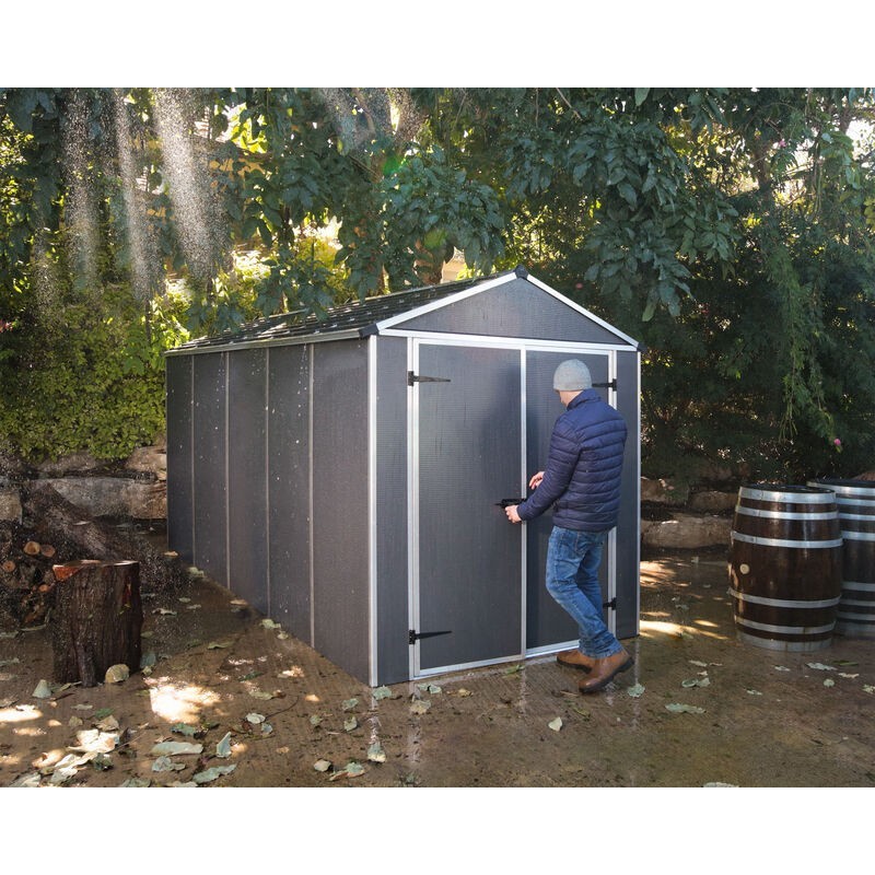 Canopia Rubicon Abri de jardin en polycarbonate ultra résistant 378x185x217 cm Gris foncé Canopia Rubicon Abri de jardin en polycarbonate ultra résistant 378x185x217 cm Gris foncé