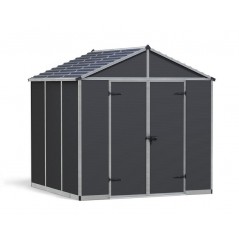 Canopia Rubicon Abri de jardin en polycarbonate ultra résistant 229x237x235 cm Gris foncé