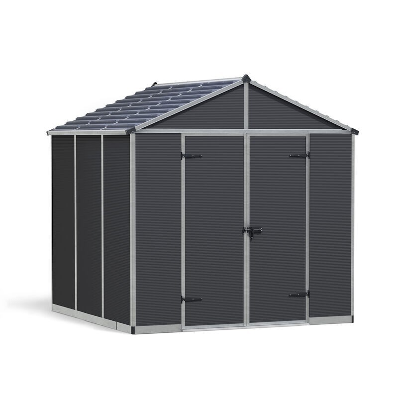 Canopia Rubicon Abri de jardin en polycarbonate ultra résistant 229x237x235 cm Gris foncé Canopia Rubicon Abri de jardin en polycarbonate ultra résistant 229x237x235 cm Gris foncé
