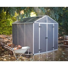 Canopia Rubicon Abri de jardin en polycarbonate ultra résistant 229x237x235 cm Gris foncé