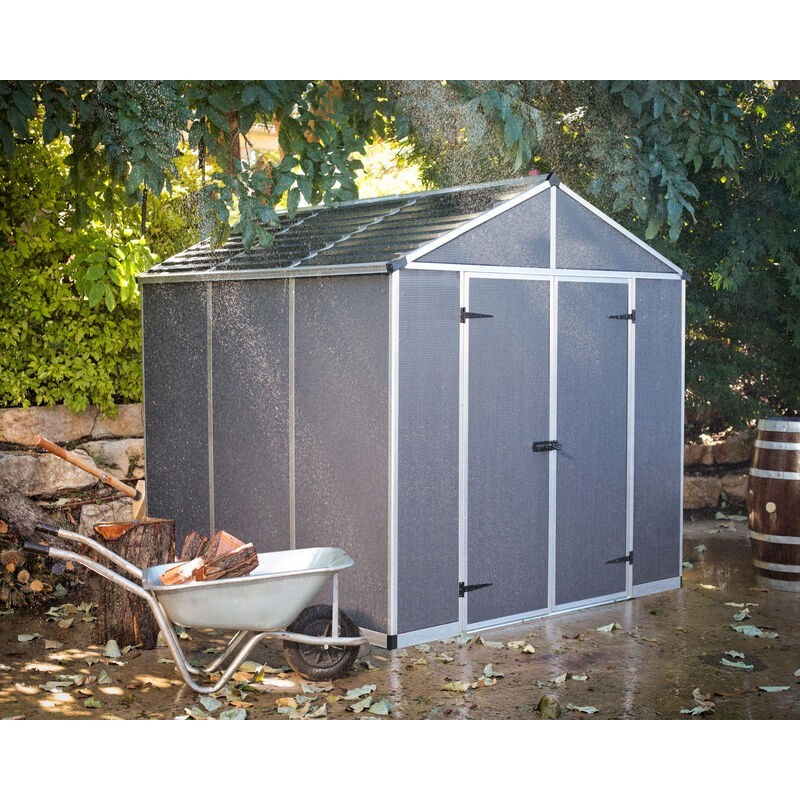 Canopia Rubicon Abri de jardin en polycarbonate ultra résistant 229x237x235 cm Gris foncé Canopia Rubicon Abri de jardin en polycarbonate ultra résistant 229x237x235 cm Gris foncé