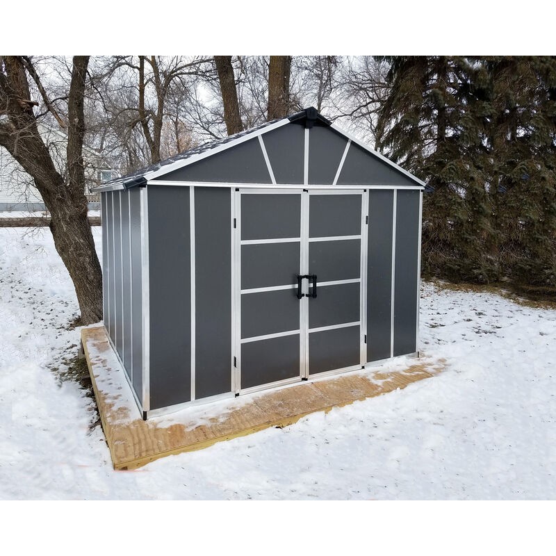 Canopia Yukon Abri de jardin en polycarbonate 271x332x252 cm Gris avec plancher inclus Canopia Yukon Abri de jardin en polycarbonate 271x332x252 cm Gris avec plancher inclus