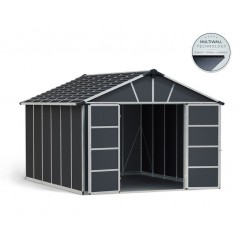 Canopia Yukon Abri de jardin en polycarbonate 395x332x252 cm Gris avec plancher inclus
