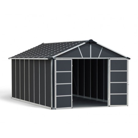 Canopia Yukon Abri de jardin en polycarbonate 519x332x252 cm Gris avec plancher inclus