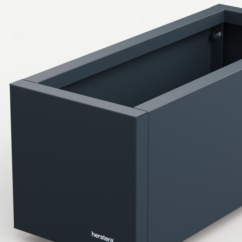 Jardinière Herstera PLANTER BALCONY en métal couleur anthracite 60x25x25 cm