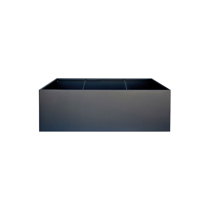 Jardinière basse Herstera PLANTER EDGE en métal couleur anthracite 150x100x50 cm