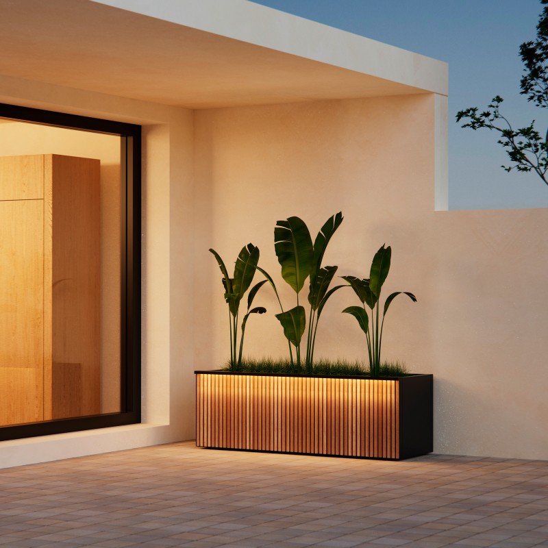 Support magnétique Herstera pour éclairage couleur anthracite pour jardinières DECO 150x7x3 cm