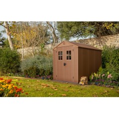 Keter Abri de Jardin en Résine DARWIN 6x8 Wood avec Fenêtres Frontales