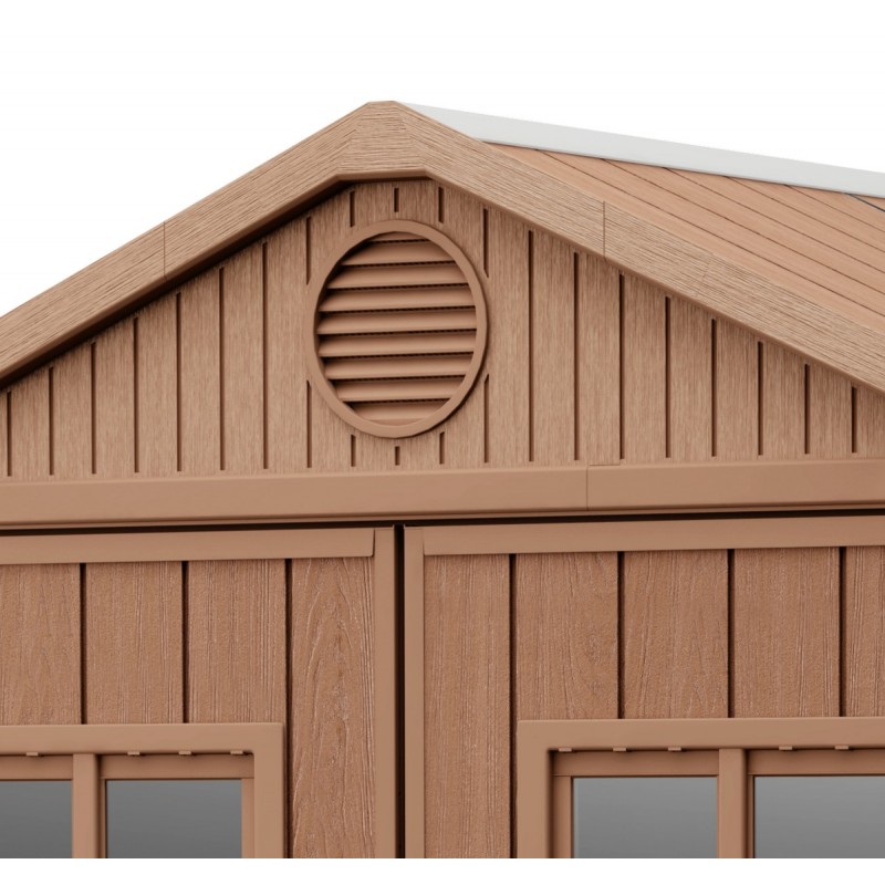 Keter Abri de Jardin en Résine DARWIN 6x8 Wood avec Fenêtres Frontales