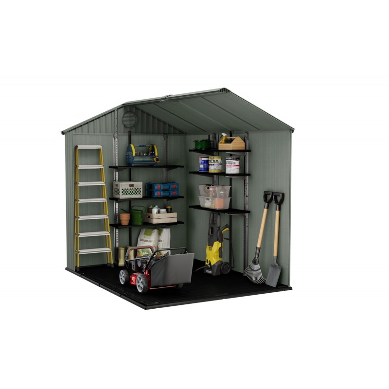 Keter Abri de Jardin en Résine DARWIN 6x8 Green avec Fenêtres Frontales