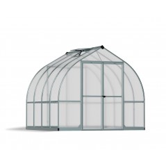 Canopia Bella Serre de jardin double paroi en polycarbonate 244x244x219 cm Argent