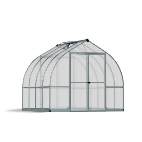 Canopia Bella Serre de jardin double paroi en polycarbonate 244x244x219 cm Argent