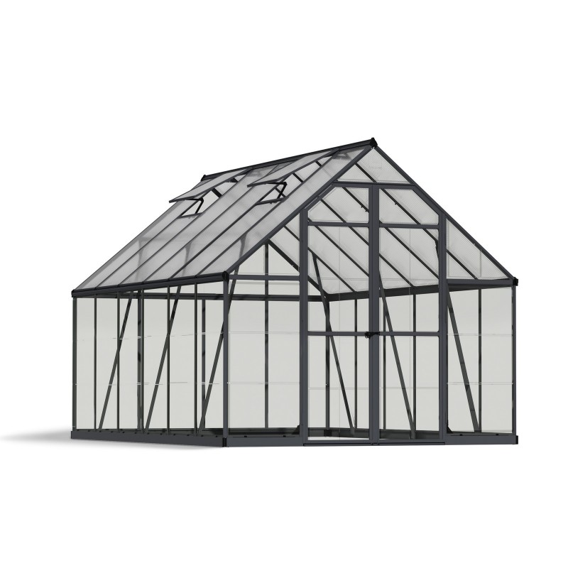 Canopia Balance Serre de jardin hybride en polycarbonate 367x244x229 cm Gris Canopia Balance Serre de jardin hybride en polycarbonate 367x244x229 cm Gris