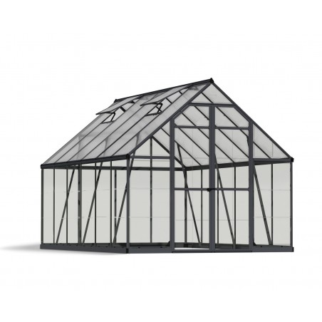 Canopia Balance Serre de jardin hybride en polycarbonate 367x244x229 cm Gris