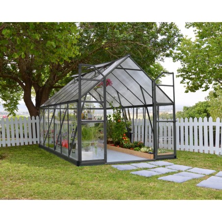 Canopia Balance Serre de jardin hybride en polycarbonate 367x244x229 cm Gris