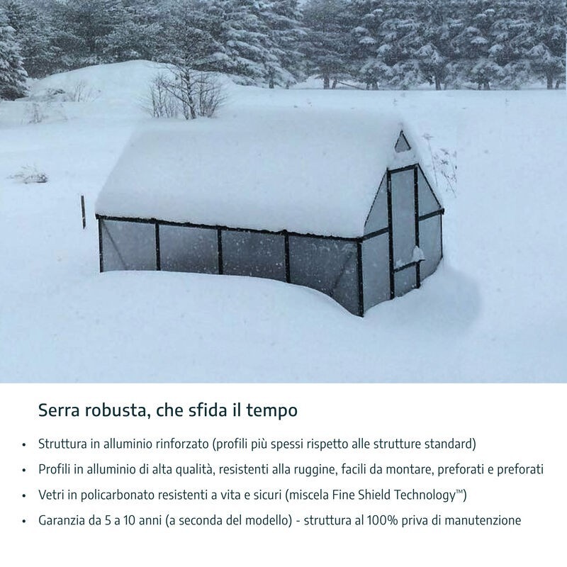 Canopia Balance Serre de jardin hybride en polycarbonate 367x244x229 cm Gris Canopia Balance Serre de jardin hybride en polycarbonate 367x244x229 cm Gris