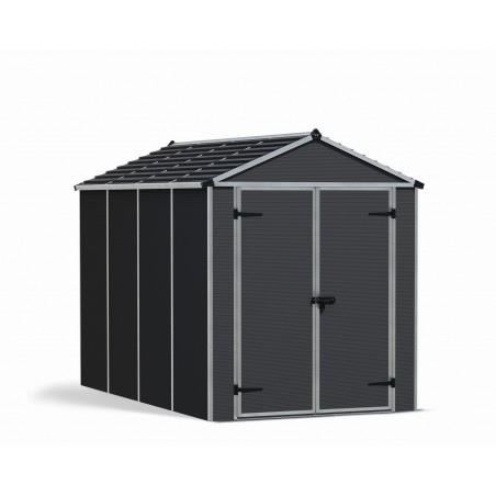 Canopia Rubicon Abri de jardin en polycarbonate ultra résistant 303x185x217 cm Gris foncé