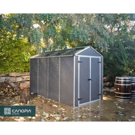 Canopia Rubicon Abri de jardin en polycarbonate ultra résistant 303x185x217 cm Gris foncé