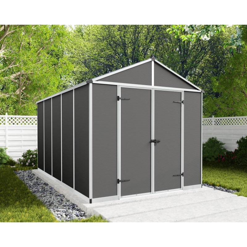 Canopia Rubicon Abri de jardin en polycarbonate ultra résistant 377x237x235 cm Gris foncé Canopia Rubicon Abri de jardin en polycarbonate ultra résistant 377x237x235 cm Gris foncé