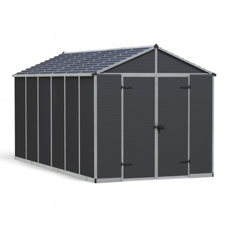 Canopia Rubicon Abri de jardin en polycarbonate ultra résistant 452x237x235 cm Gris foncé