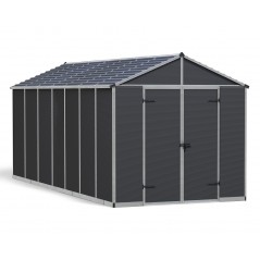 Canopia Rubicon Abri de jardin en polycarbonate ultra résistant 528x237x235 cm Gris foncé