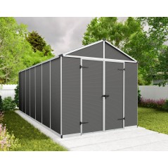 Canopia Rubicon Abri de jardin en polycarbonate ultra résistant 528x237x235 cm Gris foncé