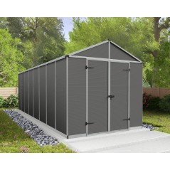 Abri de jardin Canopia Rubicon en polycarbonate ultra résistant 602x237x235 cm gris foncé