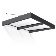 Canopia Sophia XL Auvent de porte 190x140 cm - cadre gris, panneaux blanc opale