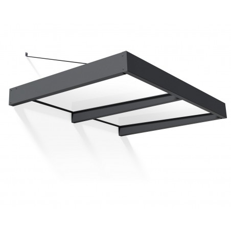Canopia Sophia XL Door Awning 190x140 cm - Grey Frame, Opal White Panels