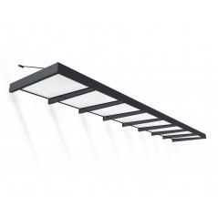 Canopia Sophia XL Auvent de porte 750x140 cm - cadre gris, panneaux blanc opale