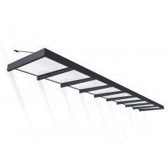 Canopia Sophia XL Auvent de porte 850x140 cm - cadre gris, panneaux blanc opale