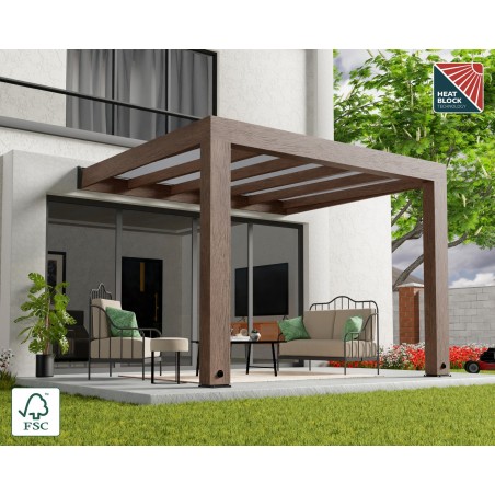 Canopia Helsinki pergola en bois de cèdre 3x3.4 m