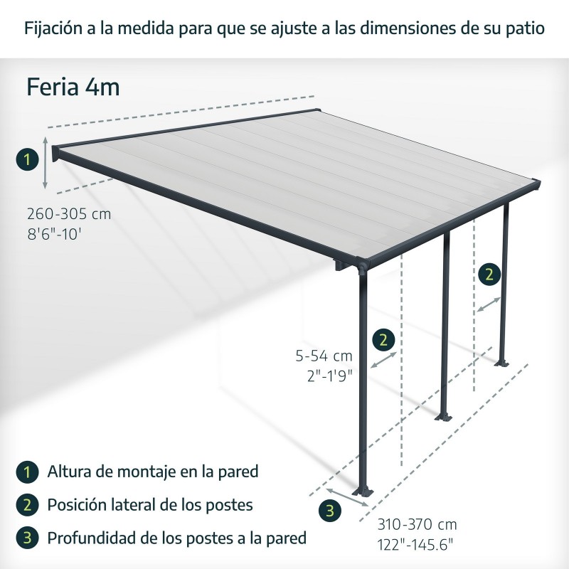 Canopia Helsinki pergola en bois de cèdre 3x4.7 m