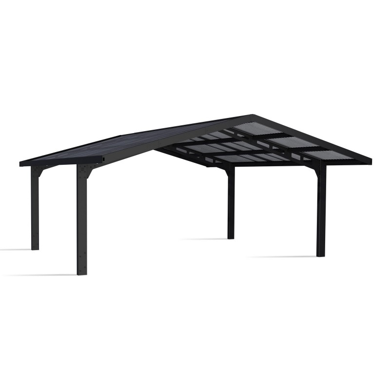 Canopia Sydney Carport doppio con tetto spiovente en aluminium 6x6 m Noir Canopia Sydney Carport doppio con tetto spiovente en aluminium 6x6 m Noir