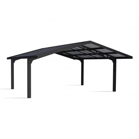 Canopia Sydney Carport doppio con tetto spiovente en aluminium 6x6 m Noir