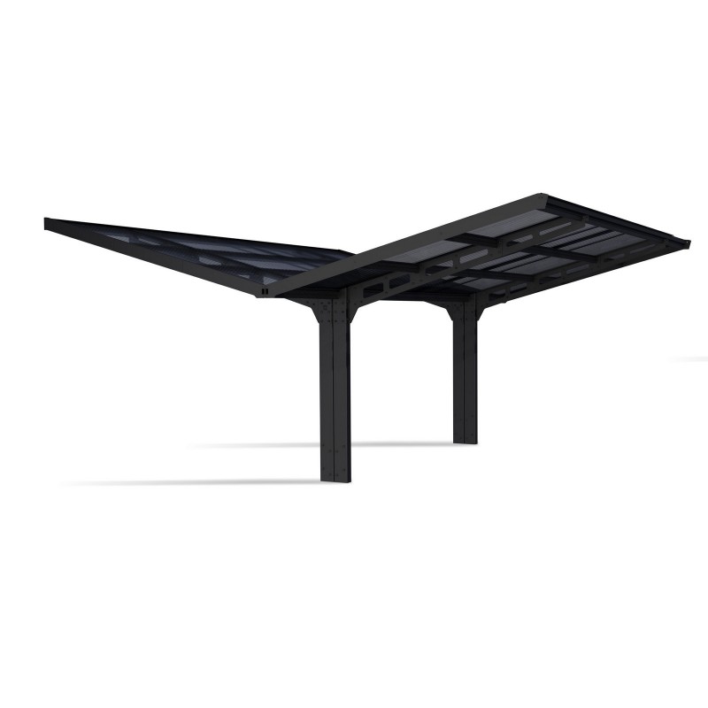 Canopia Sydney Carport doppio con tetto a V en aluminium 6x6 m Noir Canopia Sydney Carport doppio con tetto a V en aluminium 6x6 m Noir