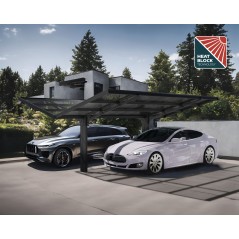 Canopia Sydney Carport doppio con tetto a V en aluminium 6x6 m Noir