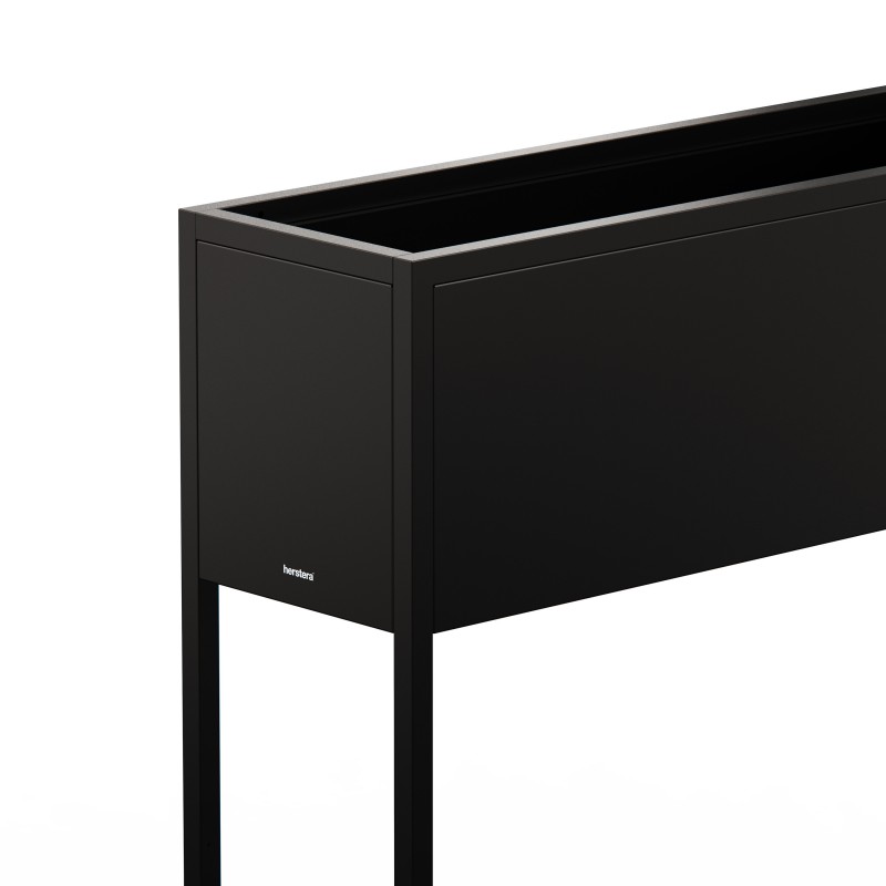 Jardinière Herstera PLANTER HUB en métal couleur noir 80x25x78 cm
