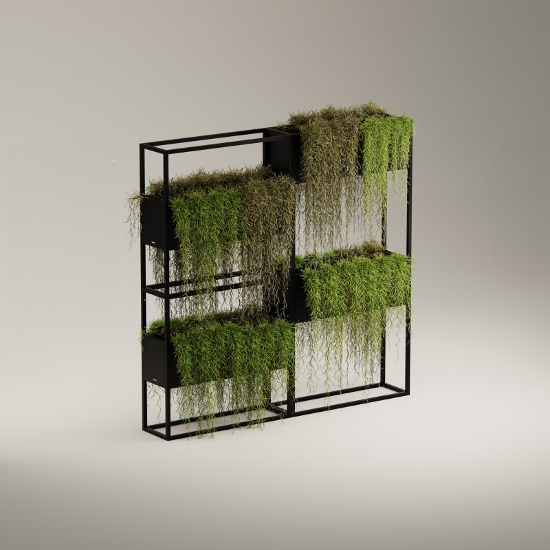 Herstera Planter HUB in Metal Black 80x25x78 cm