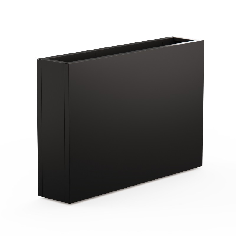 Jardinière haute Herstera DECO PLANTER DIVIDER 25 en Métal Noir et Bois 100x25x80 cm