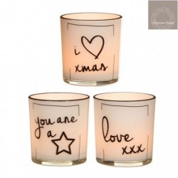 Verres porte-bougie avec décoration